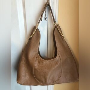 FURLA rare vintage tan Leather Hobo Shoulder Bag